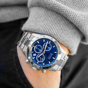 Hugo Boss Hero Sport Chronograph Blue Dial Silver Steel Strap Watch for Men - 1513755