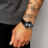 Hugo Boss Jet Chronograph Blue Dial Black Leather Strap Watch for Men - 1513283