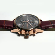 Hugo Boss Jet Chronograph Grey Dial Brown Leather Strap Watch for Men - 1513281