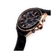 Hugo Boss Driver Chronograph Black Dial Black Leather Strap Watch for Men - 1513092