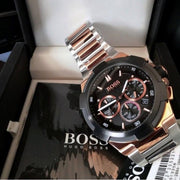 Hugo Boss Supernova Chronograph Black Dial Two Tone Steel Strap Watch for Men - 1513358