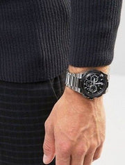 Hugo Boss Supernova Chronograph Black Dial Silver Steel Strap Watch for Men - 1513359