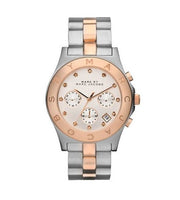 Marc Jacobs Blade Chronograph Silver Dial Two Tone Steel Strap Watch for Women - MBM3178