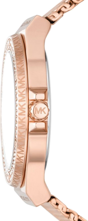 Michael Kors Lennox Three Hand Rose Gold Dial Rose Gold Mesh Strap Watch For Women - MK7336