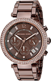 Michael Kors Parker Analog Quartz Brown Dial Brown Steel Strap Watch For Women - MK6378