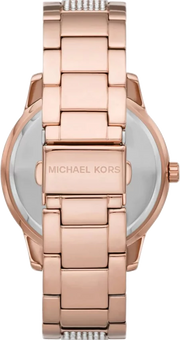 Michael Kors Tibby Chronograph White Dial Rose Gold Steel Strap Watch For Men - MK7293