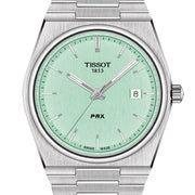 Tissot PRX Quartz Light Green Dial Silver Steel Strap Watch for Men - T137.410.11.091.01