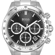 Hugo Boss Novia Chronograph Black Dial Silver Steel Strap Watch for Women - 1502614