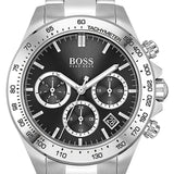 Hugo Boss Novia Chronograph Black Dial Silver Steel Strap Watch for Women - 1502614