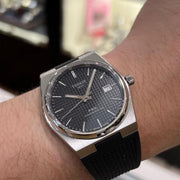 Tissot PRX Powermatic 80 Black Dial Black Rubber Strap Watch for Men - T137.407.17.051.00