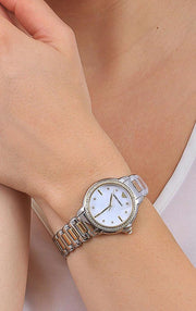 Emporio Armani Mia Quartz Mother of Pearl Dial Two Tone Steel Strap Watch For Women - AR11524