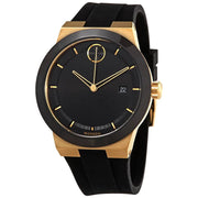 Movado Bold Black Dial Black Rubber Strap Watch for Men - 3600623