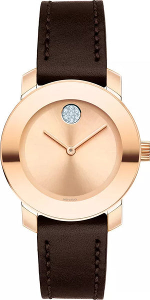 Movado Bold Ladies’ Rose Gold Watch with Silicone Burgundy Strap - Casual/Dressy Rose Gold Midsize Women main image 2