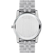 Movado Museum Diamonds Black Dial Silver Steel Strap Watch For Men - 606878