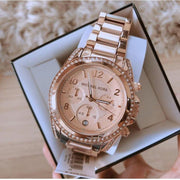 Michael Kors Blair Rose Gold Dial Rose Gold Steel Strap Watch for Women - MK5263