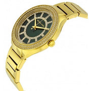 Michael Kors Kerry Green Dial Gold Steel Strap Watch for Women - MK3409