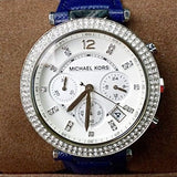Michael Kors Parker White Diamonds Dial White Leather Strap Watch for Women - MK2281