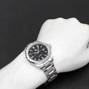Tag Heuer Aquaracer Quartz Black Dial Silver Steel Strap Watch for Men - WAY1110.BA0928