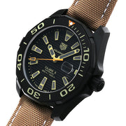 Tag Heuer Aquaracer 300 Calibre 5 Automatic Black Dial Brown Nylon Strap Watch for Men - WAY208C.FC6383