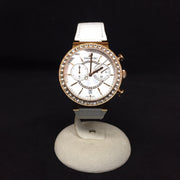 Swarovski Citra Sphere Chrono White Dial White Leather Strap Watch for Women - 5080602