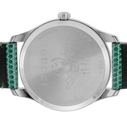 Gucci G-Timeless Green Mother of Pearl Dial Green Leather Strap Watch For Women - YA126585