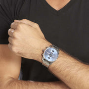 Hugo Boss Skymaster Chronograph Blue Dial Silver Steel Strap Watch for Men - 1513784