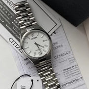 Citizen Tsuyosa Automatic White Dial Silver Steel Strap Watch For Men - NJ0150-81A