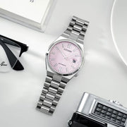 Citizen x Pantone Automatic Dreamy Pink Dial Silver Steel Strap Watch For Men - NJ0158-89X