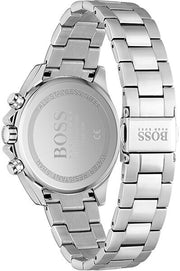 Hugo Boss Novia Chronograph Black Dial Silver Steel Strap Watch for Women - 1502614