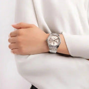 Tommy Hilfiger Monica Multifunction Chronograph Pink Dial Silver Steel Strap Watch For Women - 1782590
