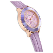 Swarovski Octea Lux Chrono Purple Dial Purple Leather Strap Watch for Women - 56322638