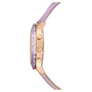 Swarovski Octea Lux Chrono Purple Dial Purple Leather Strap Watch for Women - 56322638