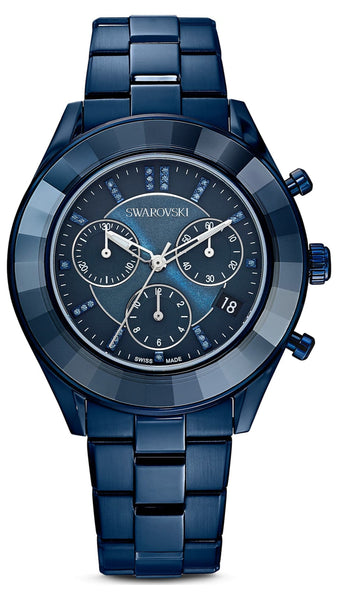 Swarovski Octea Lux Sport Chronograph Blue Dial Blue Steel Strap