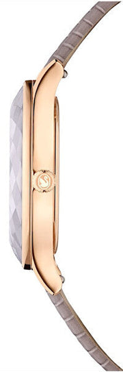 Swarovski Octea Nova Beige Dial Grey Leather Strap Watch for Women - 5649999