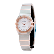 Omega Constellation Manhattan Quartz Diamonds Mother of Pearl Dial Two Tone Steel Strap Watch for Women - 131.20.25.60.55.001