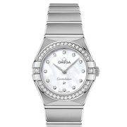Omega Constellation Manhattan Quartz Diamonds Mother of Pearl Dial Silver Steel Strap Watch for Women - 131.15.25.60.55.001