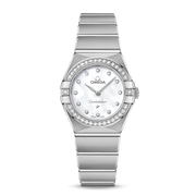 Omega Constellation Manhattan Quartz Diamonds Mother of Pearl Dial Silver Steel Strap Watch for Women - 131.15.25.60.55.001