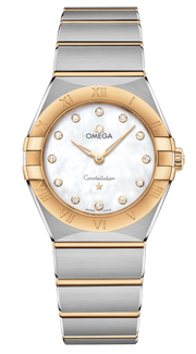 Omega Constellation Manhattan Mother of Pearl Dial Two Tone Steel Strap Watch for Women - 131.20.28.60.55.002