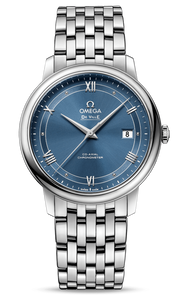 Omega De Ville Prestige Co-Axial Blue Dial Silver Steel Strap Watch for Men - 424.10.40.20.03.002