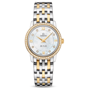 Omega De Ville Prestige Quartz Diamonds Mother of Pearl Dial Two Tone Steel Strap Watch for Women - 424.25.27.60.55.001