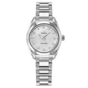 Omega Seamaster Aqua Terra Quartz Diamonds Mother of Pearl Dial Silver Steel Strap Watch for Women - 220.10.28.60.55.001