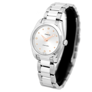 Omega Seamaster Aqua Terra Quartz Diamond Silver Dial Silver Steel Strap Watch for Women - 220.10.28.60.54.001