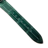 Gucci Grip Quartz Silver Dial Green Leather Strap Watch For Women - YA157404