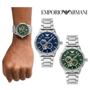 Emporio Armani Meccanico Automatic Blue Dial Silver Steel Strap Watch For Men - AR60052