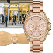 Michael Kors Blair Chronograph Rose Gold Dial Two Tone Steel Strap Watch for Women - MK6316