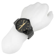 Armani Exchange Hampton Chronograph Black Dial Black Steel Strap Watch For Men - AX2413