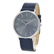 Coach Charles Grey Dial Black Leather Strap Watch for Men - 14602150