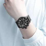 Nixon 51-30 Chrono Black Dial Black Steel Strap Watch for Men - A083-001