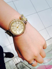 Michael Kors Parker Gold DIal Gold Steel Strap Watch for Women - MK5842