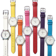 Coach Delancey White Dial Purple Leather Strap Watch for Women - 14502886